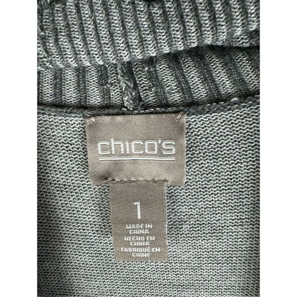 Chicos Womens Grey Vest Size 1 M 8/10 - Picture 2 of 4